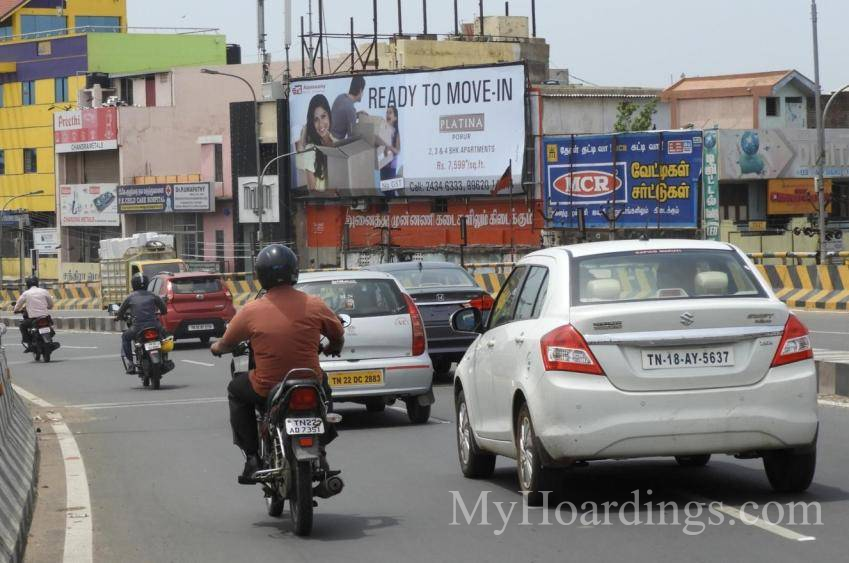 Outdoor advertising in India,Porur Flyover Chennai Billboard advertising, Flex Banner